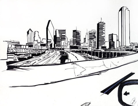 Downtown Dallas B&W - Franc Lee Art, LLC